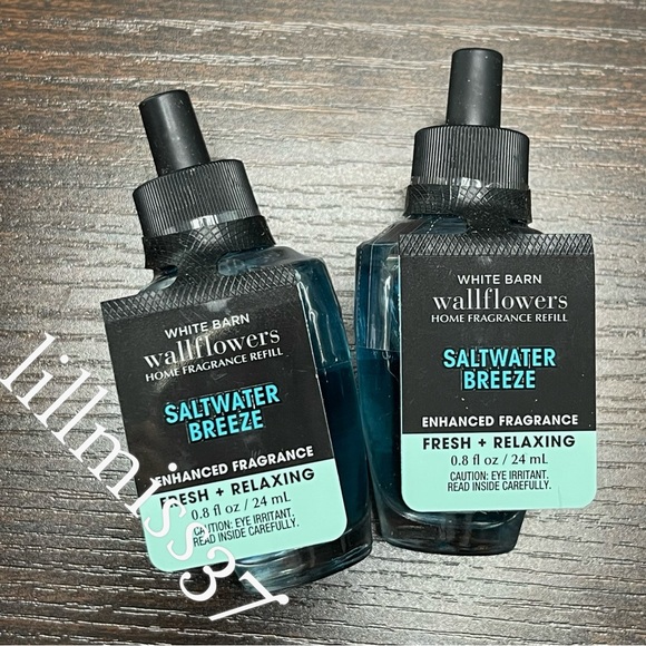 2X SALTWATER BREEZE Bath & Body Works Wallflower Refill Bulb Bundle - Picture 2 of 4